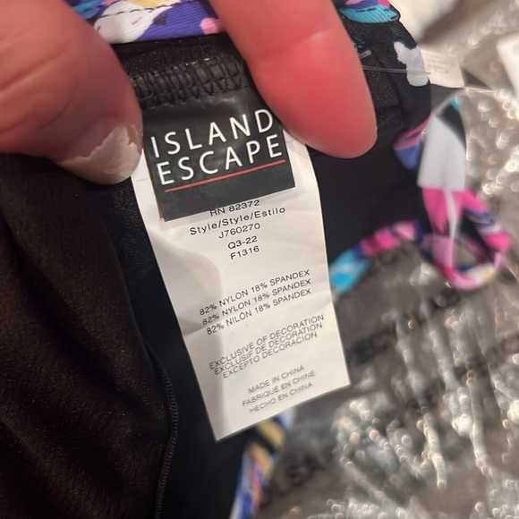 Island Escape tankini top swimwear Tropical-bright details underwire push up 8 - Picture 9 of 11